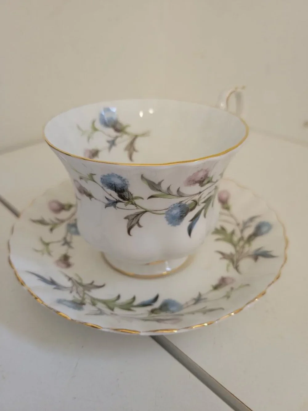 Vintage Royal Albert Porcelain Teacup and Saucer Brigadoon Pattern - Picture 2 of 4